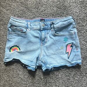 GAP Light Blue Jean Shorts with Colorful Patches